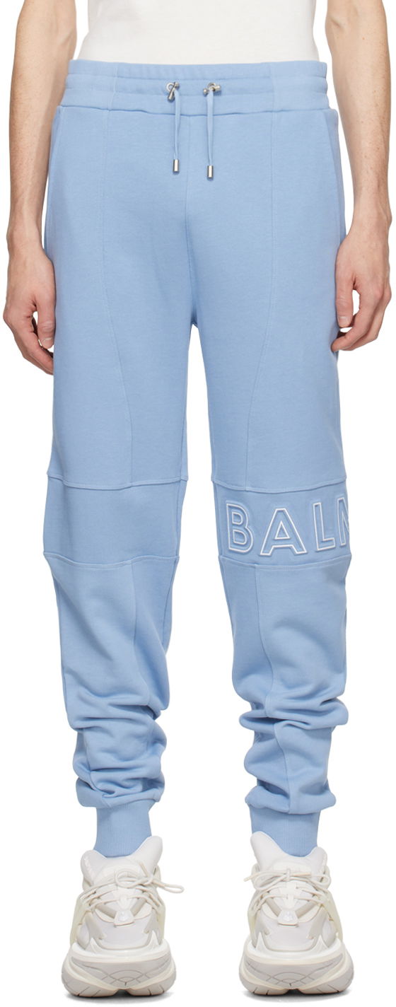 Träningsbyxor Balmain Embossed Sweatpants Blå | CH1OB235BC22