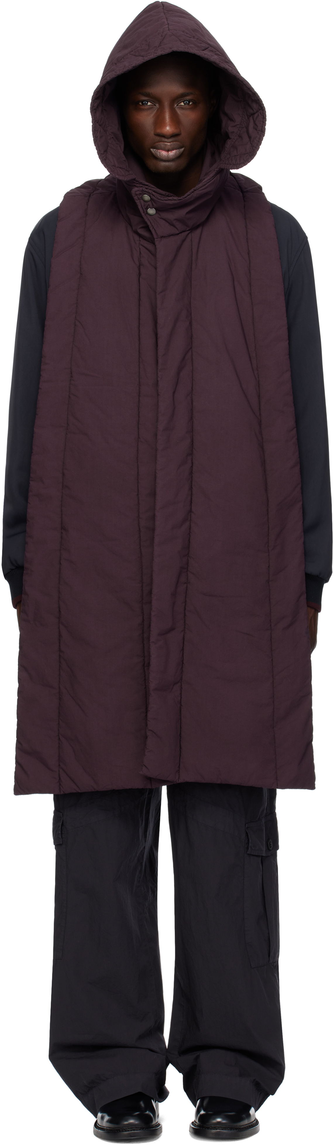 Väst Dries Van Noten Dries Van Noten Hooded Cotton Vest Purpur | 251-020601-1148, 0