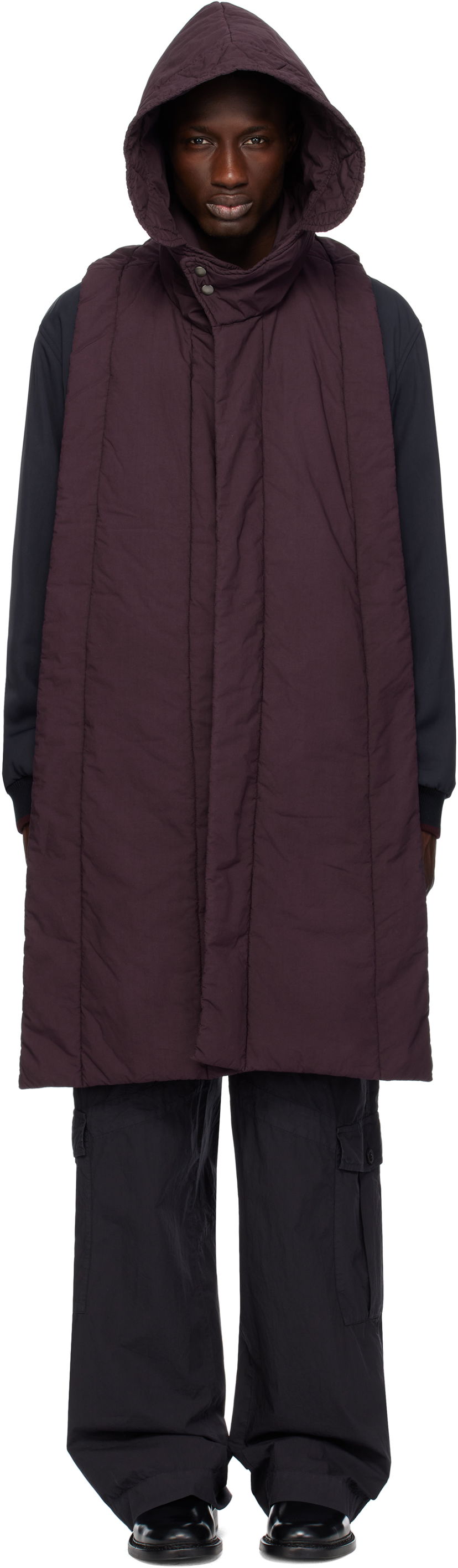 Väst Dries Van Noten Dries Van Noten Hooded Cotton Vest Purpur | 251-020601-1148