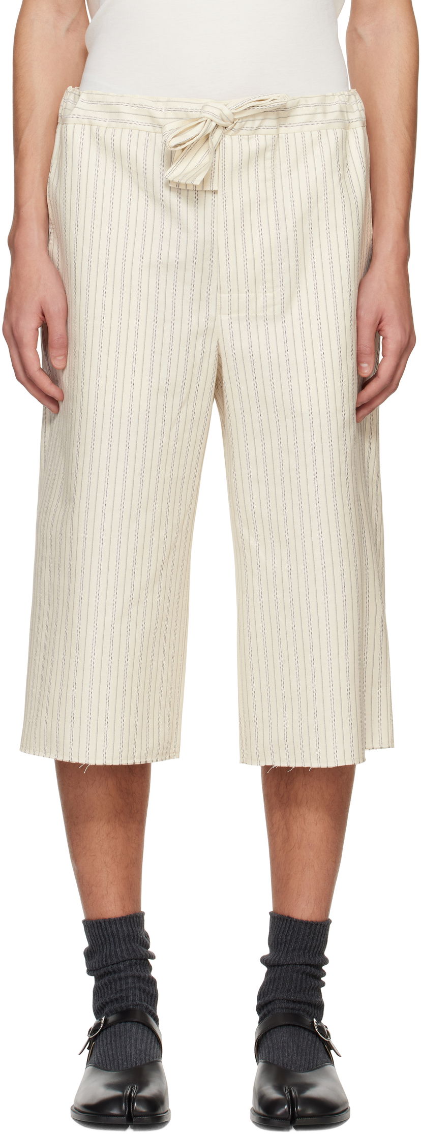 Shorts Maison Margiela Maison Margiela Striped Lounge Shorts Beige | S50MU0080 S76507