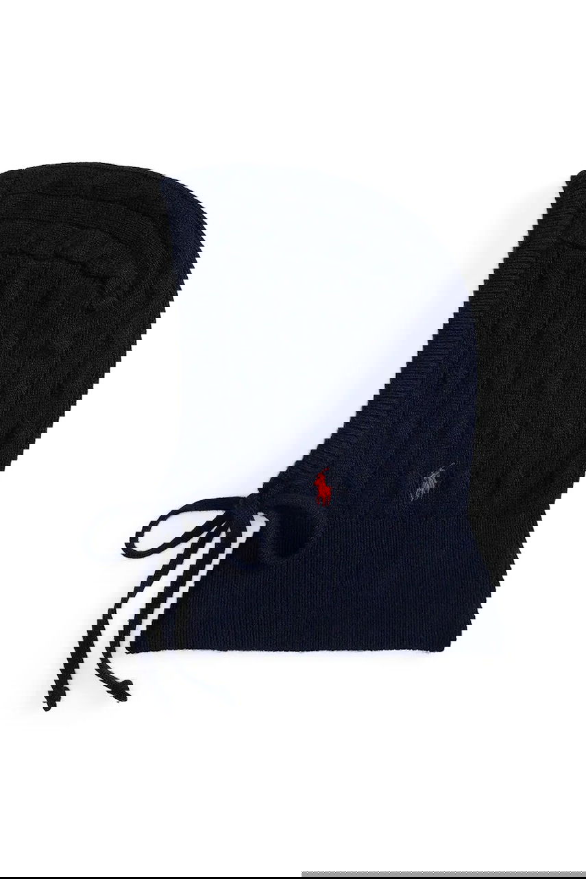 Kepsar och hattar Polo by Ralph Lauren Cable-Knit Balaclava with Ties Mörkblå | 455981427, 0