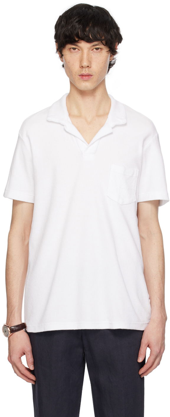 Polotröja Orlebar Brown Open Collar Polo Vit | 250120
