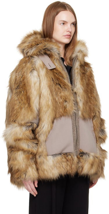 Jacka Ottolinger Ottolinger Oversized Furry Multiline Jacket Brun | 109-701709-01, 1