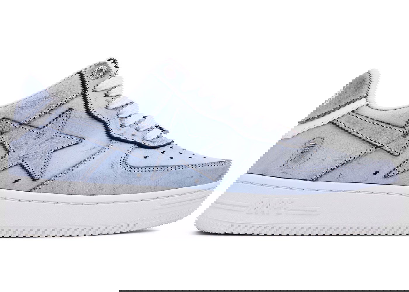 Sneakers och skor BAPE Bape Sta "Wear Away Paint Black" Grå | 001FWJ301012_BLK/001FWJ302012_BLK, 0