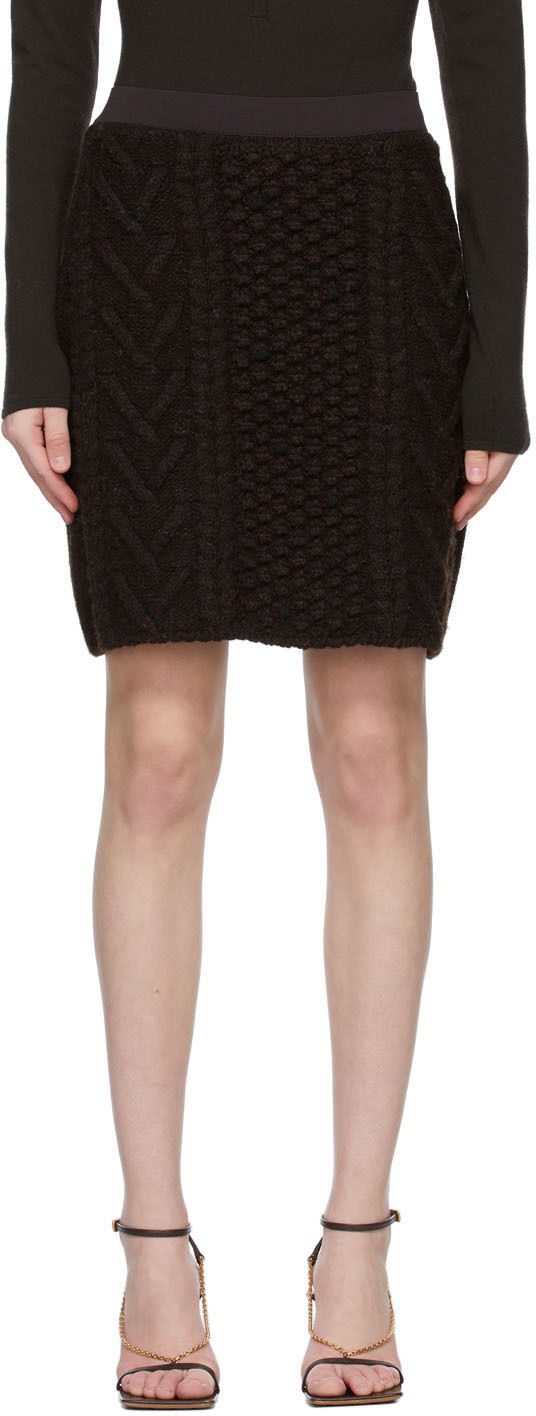 Kjol Bottega Veneta Knit Wool Mini Skirt Svart | 651747 V0IL0