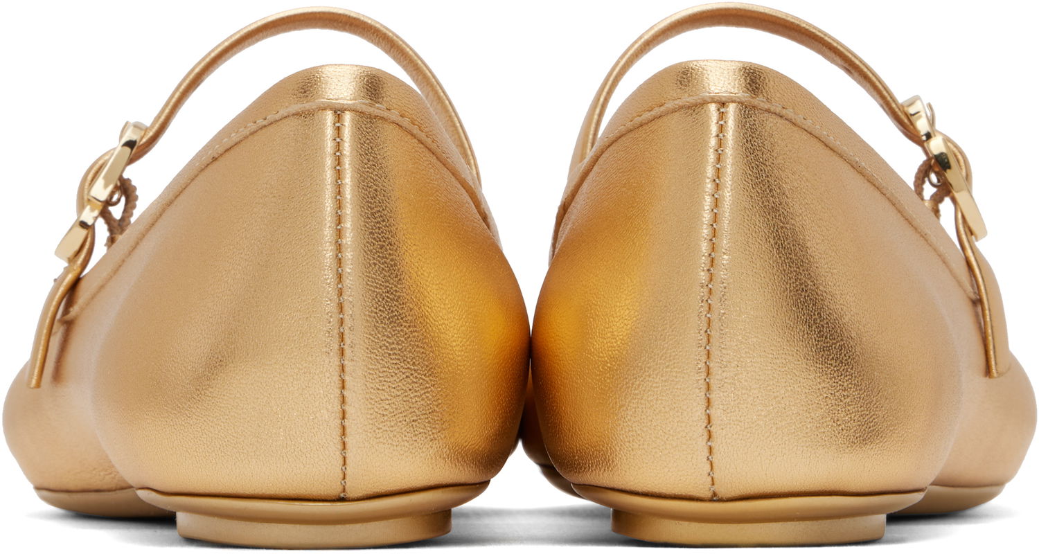 Sneakers och skor Gianvito Rossi Rossi Carla Ballerina Flats Metallisk | G22223-05GOM-NSW, 1