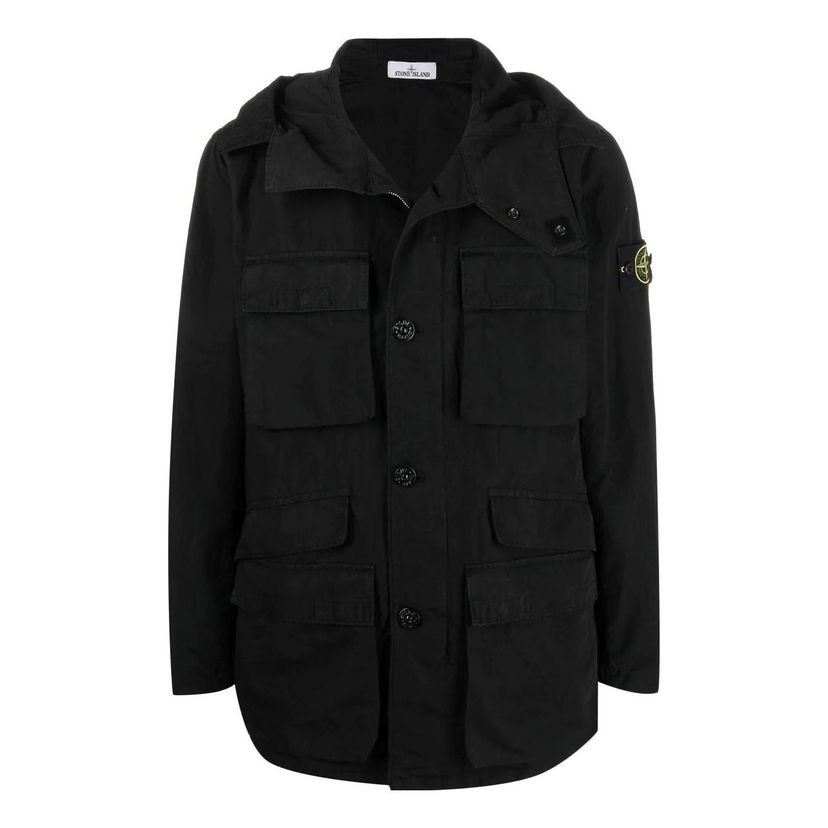 Parkas Stone Island Dyed Field Jacket With Hood Svart | 761542306-V0029
