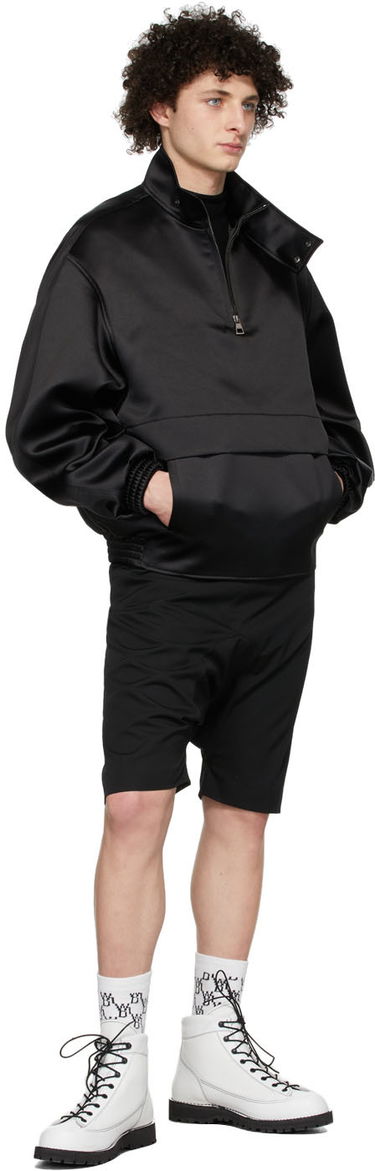 Sweatshirt We11done We11done Half-Zip Mock Neck Polyester Anorak Svart | WD-JK1-22-075-M-BK, 3