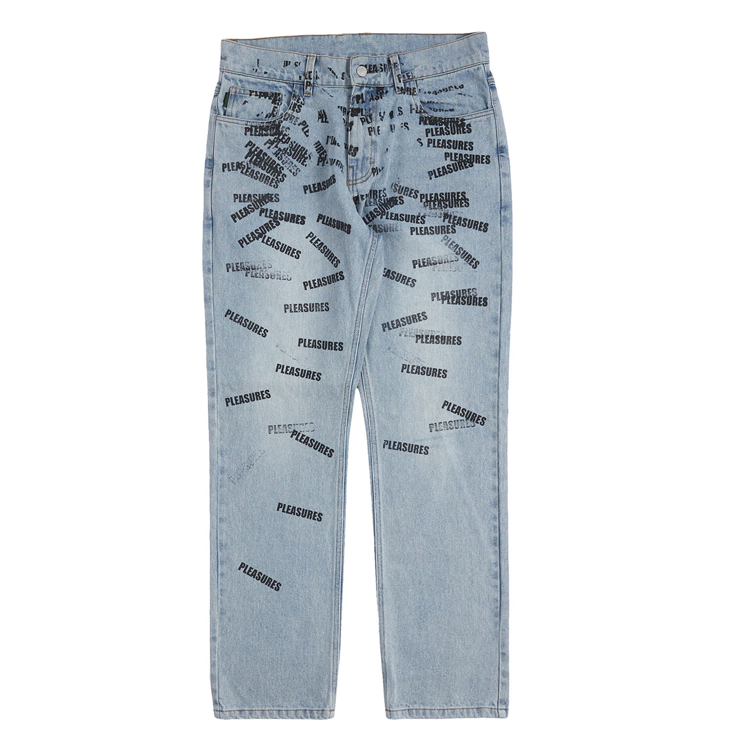 Jeans Pleasures Plop 5 Pocket Denim Washed Blue Blå | P23SP040-BLUE, 1