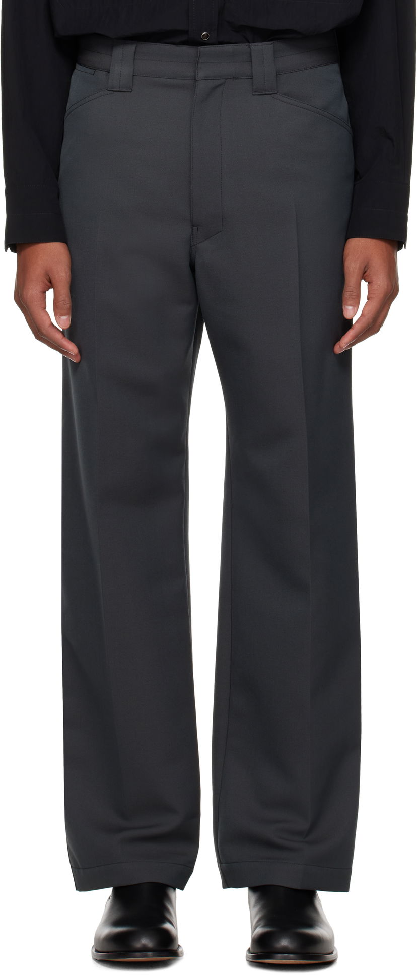Byxor LEMAIRE LEMAIRE Straight Trousers Grå | PA1148 LF483