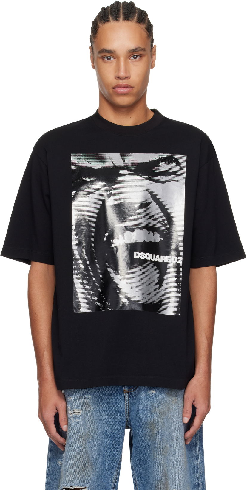 T-shirt DSQUARED2 Dsquared2 Loose Fit Graphic T-Shirt Svart | S71GD1540-D20020-900