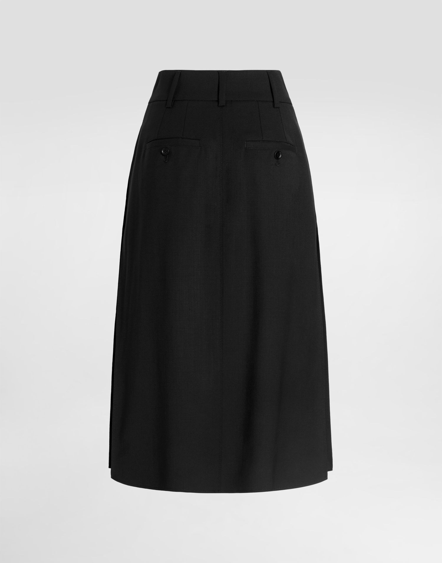 Kjol Dolce & Gabbana Bi-stretch Sallia Pleated High-Waist Midi Skirt Svart | F4C6DTFUBGCN0000, 1