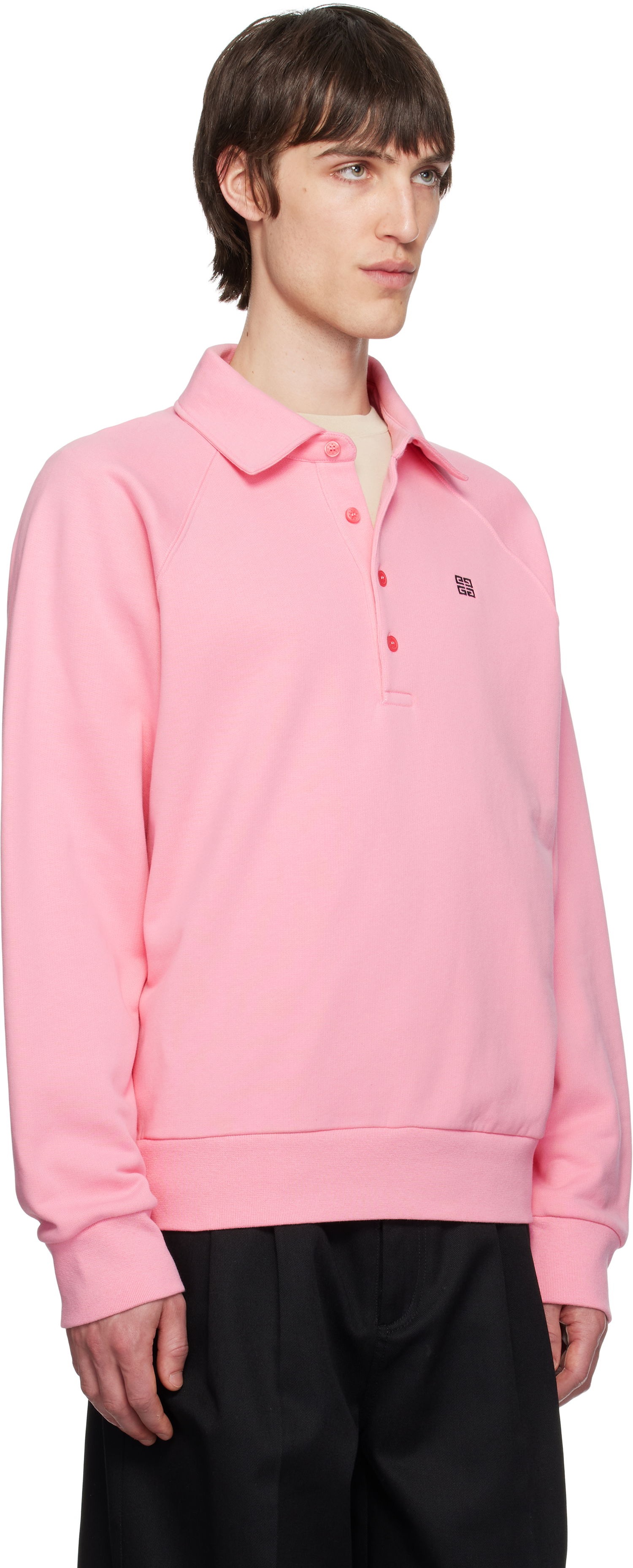 Sweater Givenchy Givenchy 4G Buttoned Raglan Polo Rosa | BMJ0M53YCD662, 1