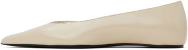 Kläder TOTEME TOTEME Asymmetric Ballerina Flats Beige | 241-WAS990-LE0046, 2
