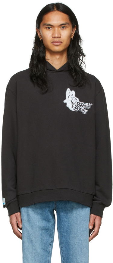 Sweatshirt We11done We11done Cotton Graphic Hoodie Svart | WD-TH1-22-549-U-BK, 0