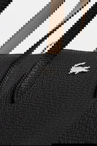 Tygpåse Lacoste Pebbled Mini Tote Bag with Shoulder Strap Svart | NF5126AA, 3
