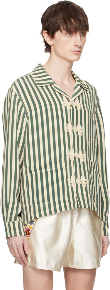 Skjorta Bode Bode Soda Stripe Trillium Shirt Grön | MRS25SH014, 1