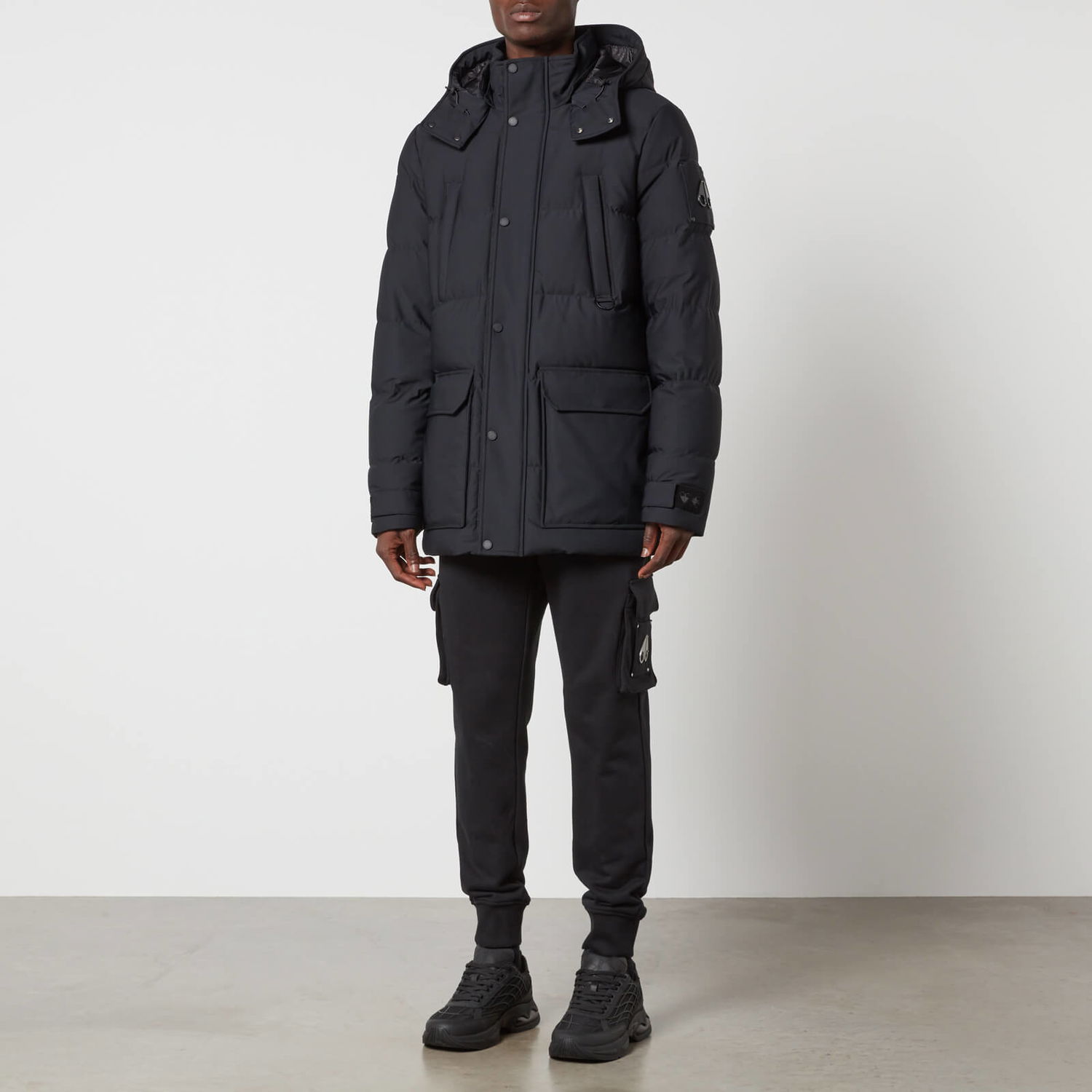 Parkas Moose Knuckles Nylon Blend Down Coat Svart | M32MJ152-292, 0