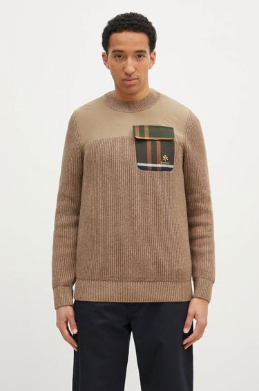 Sweater Baracuta Miller Knit Warm Wool Blend Sweater Brun | BRMAG0191, 0
