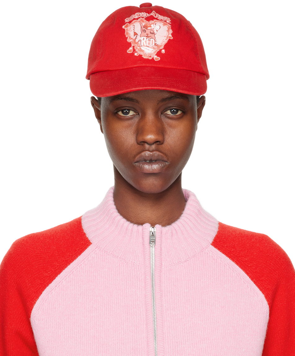 Keps We11done Character Print Baseball Cap Röd | WD-AH0-24-402-U-RD, 0