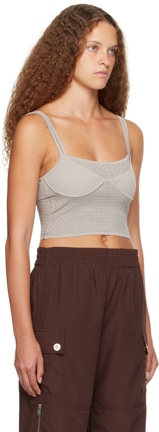 Linne Dion Lee Knit Tank Top Grå | A7722P23, 1