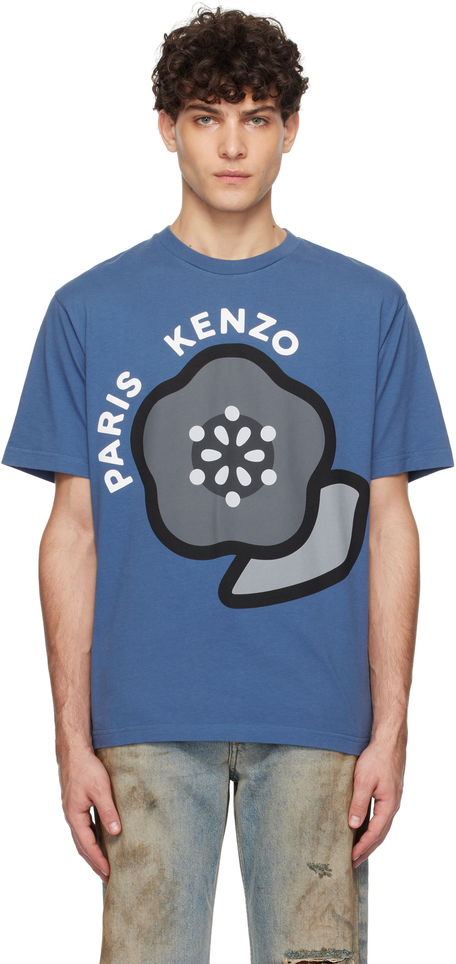 T-shirt KENZO Pop Flower Graphic T-Shirt Blå | FF55TS5304SG, 0