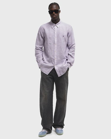 Skjorta Polo by Ralph Lauren Long Sleeve Striped Linen Button-Down Sport Shirt Purpur | 710968973006, 2