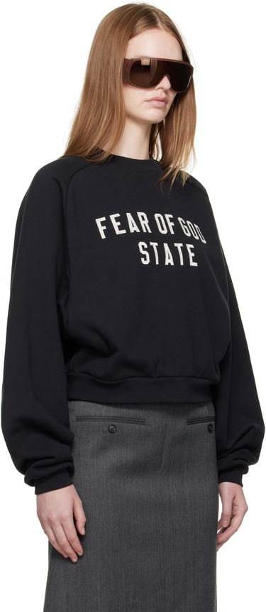 Sweatshirt Fear of God Fear of God ESSENTIALS Fleece Raglan Crewneck Sweatshirt Svart | 192SP257830FW, 1