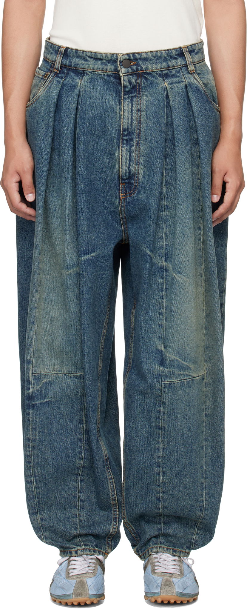 Jeans HED MAYNER Hed Mayner Pleated Denim Jeans Blå | HMMB67030A-HB251