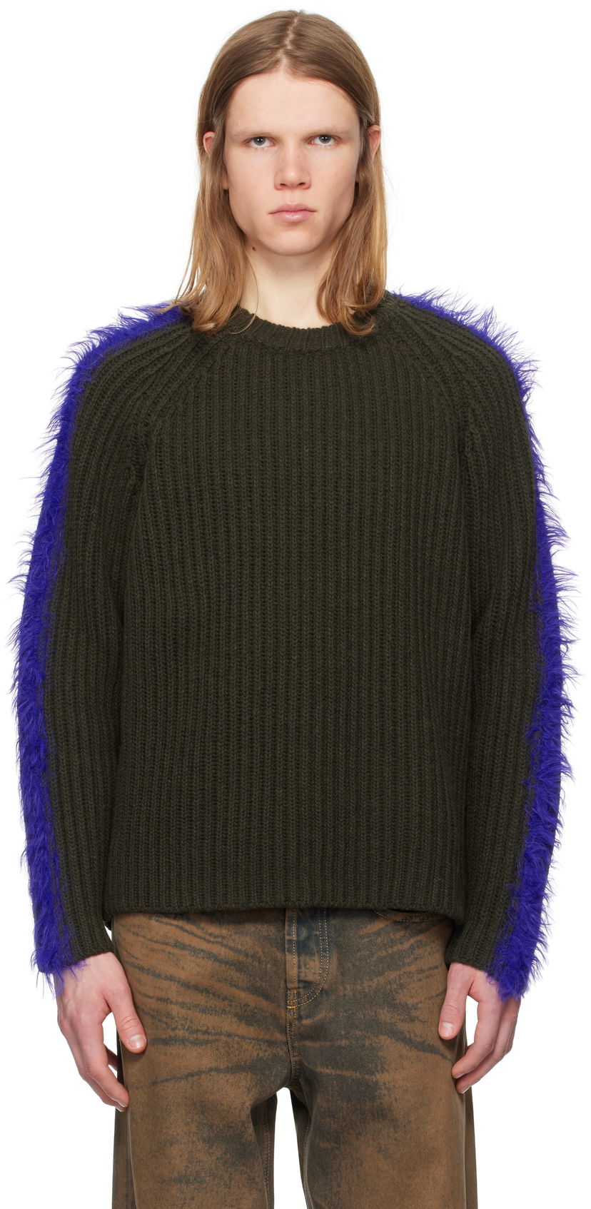 Sweater Diesel K-Tricky Ribbed Knit Sweater Grön | A16580-0TKAT-5AF
