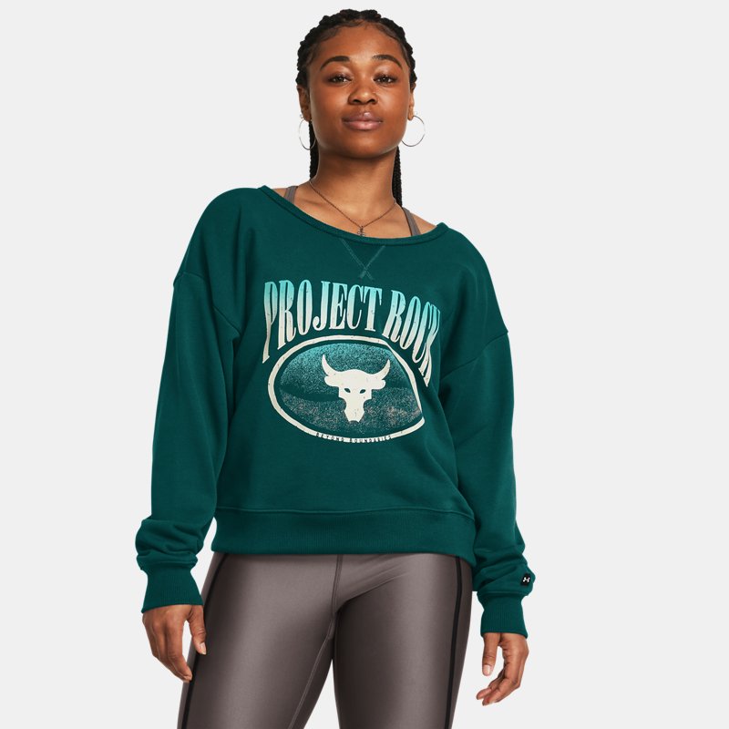 T-shirt Under Armour Project Rock Heavyweight Terry Grön | 1382705-449