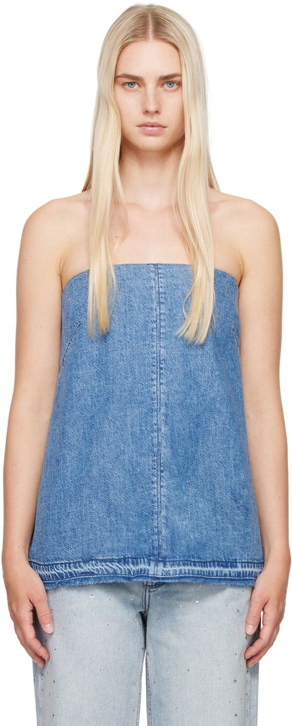 Linne rag & bone Rag & Bone Women's Aurora Denim Tube Top Blå | WDD24P1470FQDE