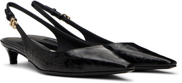 Sneakers och skor Dolce & Gabbana Calfskin Slingback Heels Svart | CG0804 A5491, 3