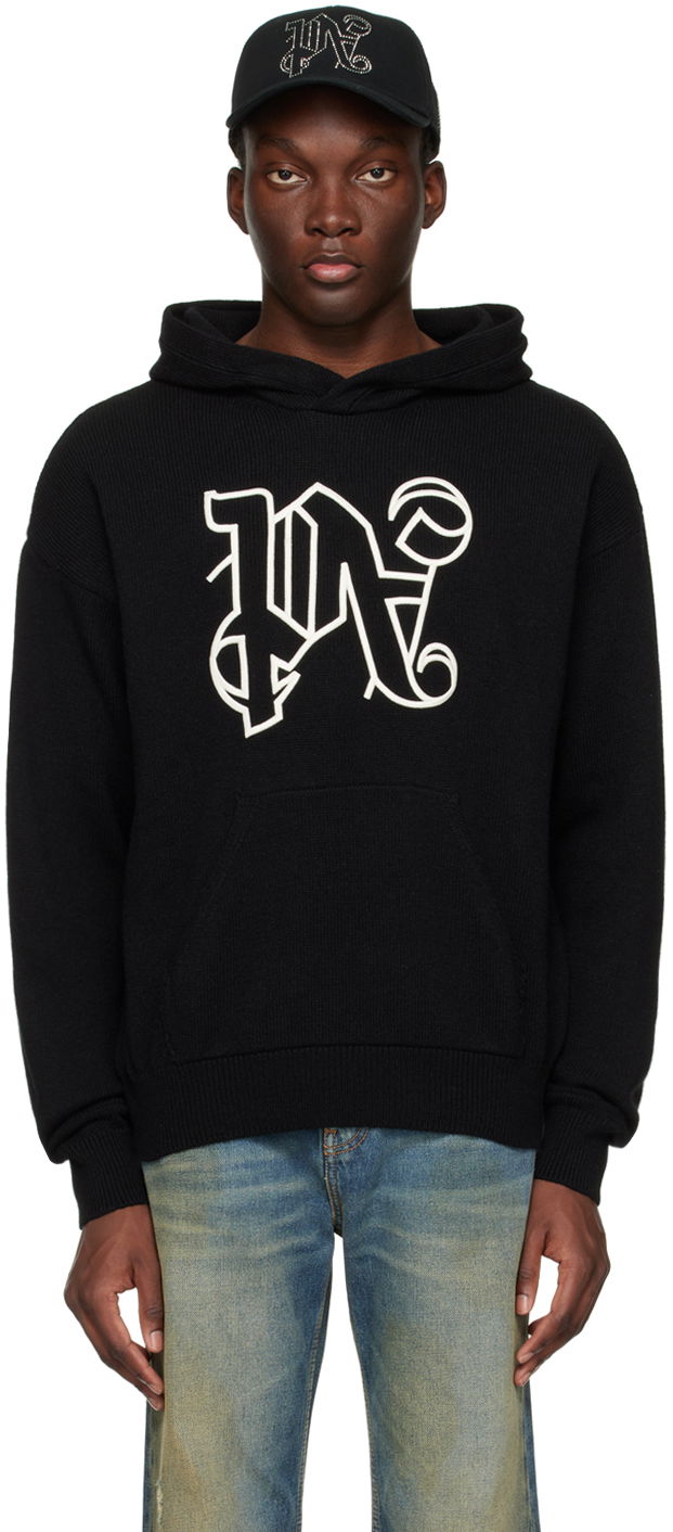 Sweatshirt Palm Angels Embroidered Hoodie Svart | PMHU006R24KNI0011003