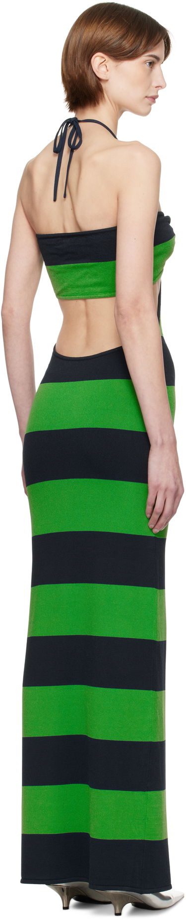Klä Coperni Coperni Knitted Striped Halter Maxi Dress Grön | COPML135SY3010, 2
