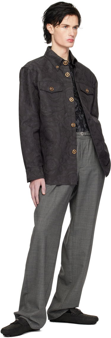 Skjorta Versace Gray Barocco Shirt Svart | 1008738_1A09781, 3