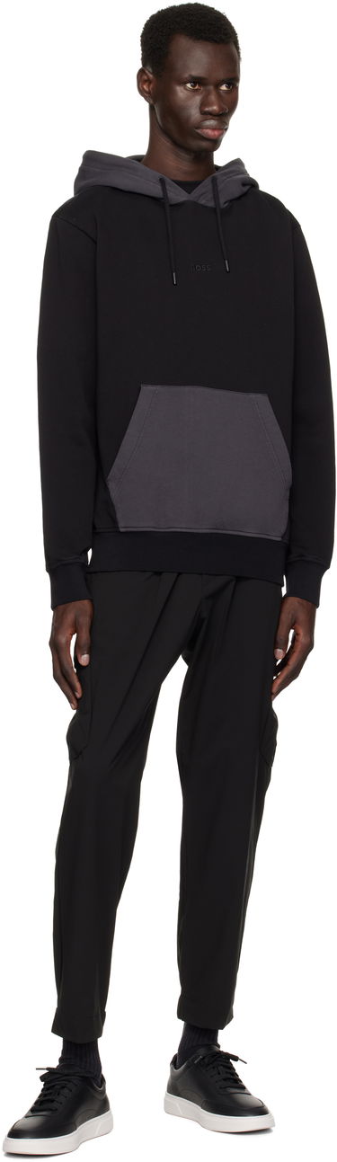 Sweatshirt BOSS BOSS Embroidered Logo Hoodie Svart | 50531418, 3