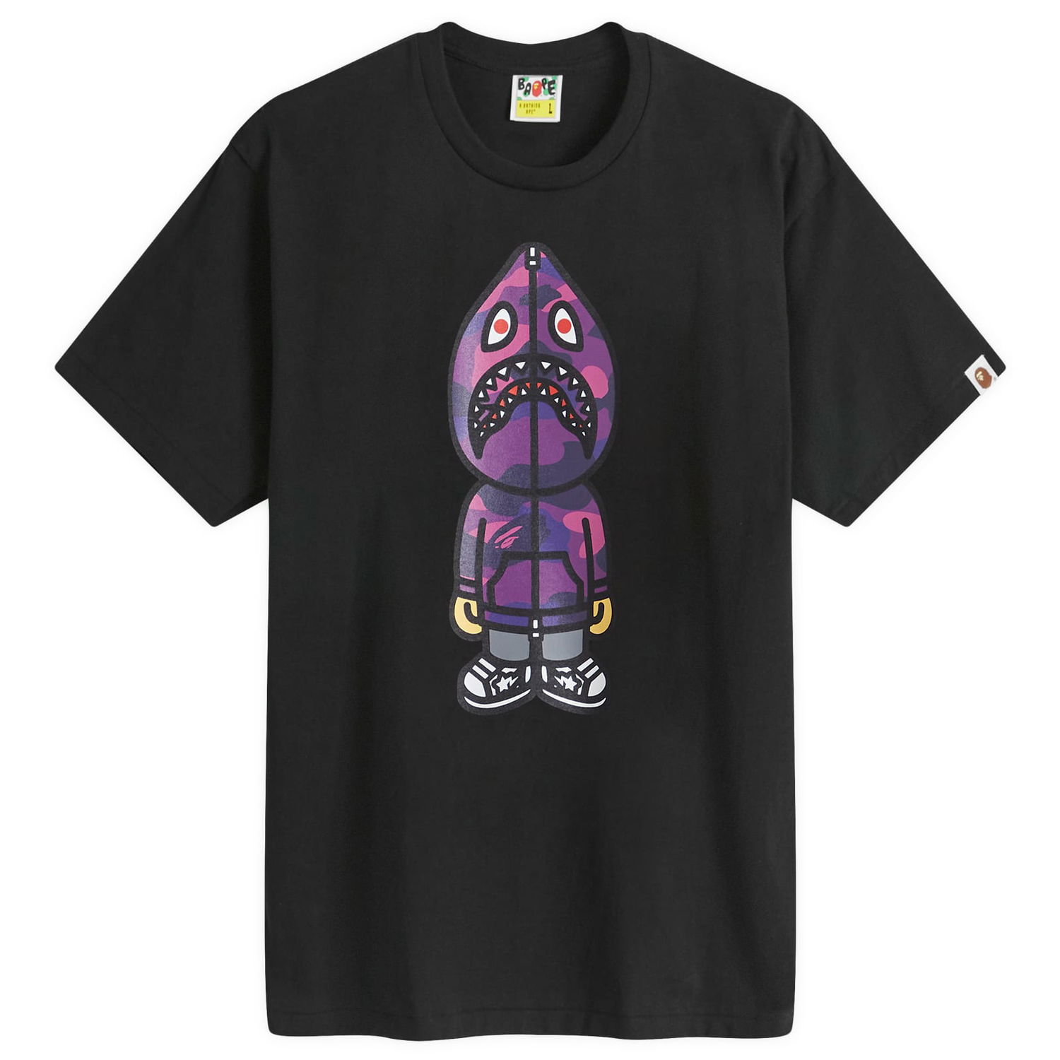 T-shirt BAPE A Bathing Ape Colour Camo Classic Milo Shark T-Shirt Svart | 002TEK301006M-BPR, 0