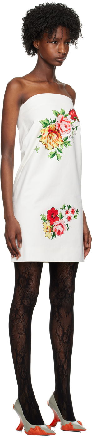 Klä We11done We11done Printed Strapless Mini Dress Vit | WD-OP1-23-016-W-MX, 1