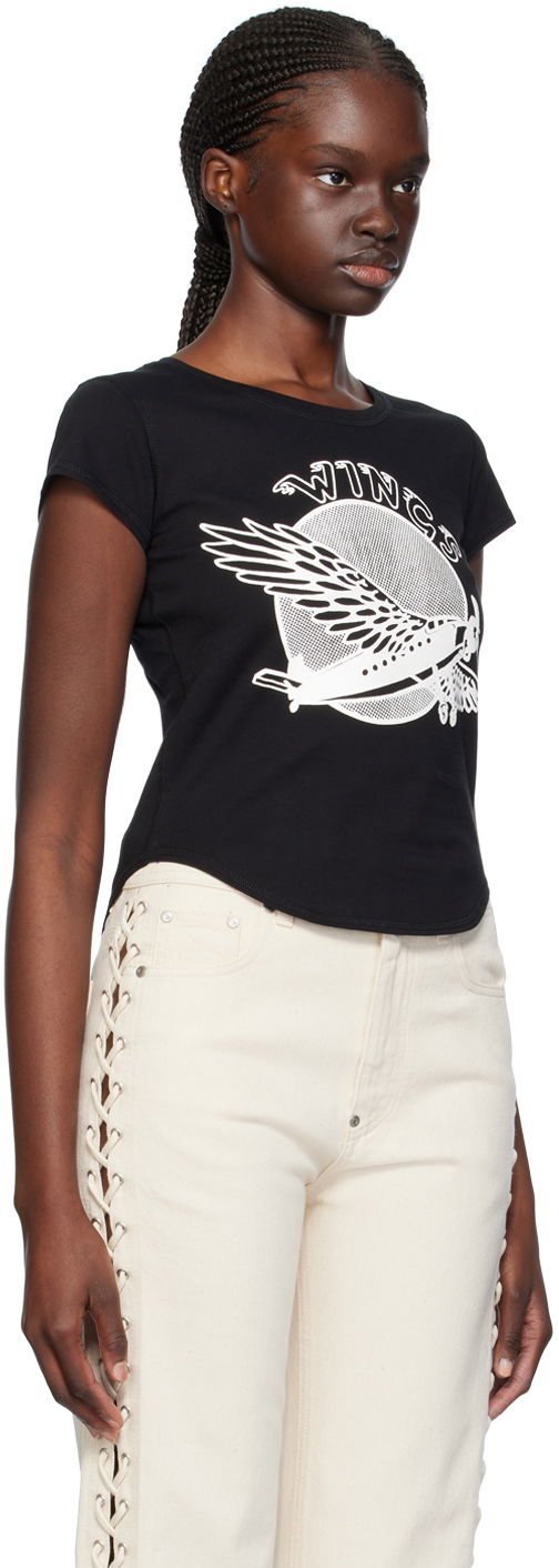 T-shirt Stella McCartney 'Wings' Graphic T-Shirt Svart | 6J02843SPZ12, 1