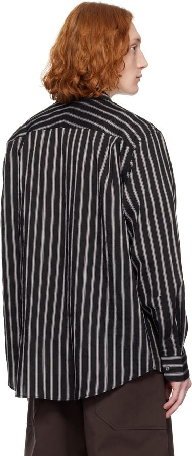 Skjorta Studio Nicholson Studio Nicholson Striped Button-Down Shirt Svart | VIEW SNM - 1126, 2