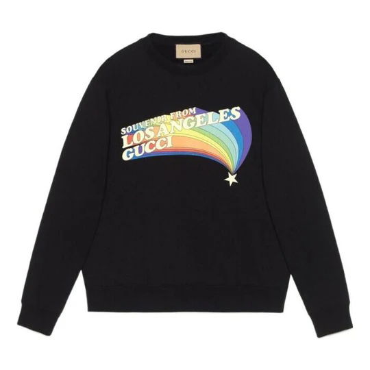 Sweatshirt Gucci Souvenir From Los Angeles Sweatshirt Black Svart | 626990 XJEIN 1082