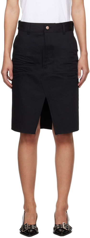 Kjol We11done We11done Raw Edge Midi Skirt Svart | WD-DS0-24-303-W-BK, 0
