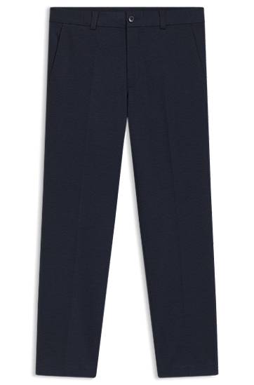 Byxor BOSS Extra Slim Fit Micro-Print Stretch Jersey Trousers Mörkblå | 50544601, 0