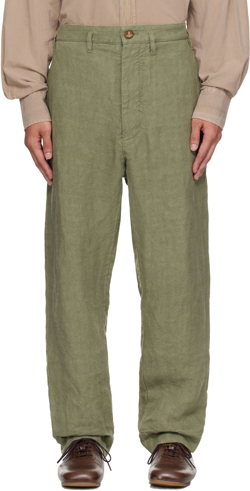 Byxor Vivienne Westwood Vivienne Westwood Cruise Cropped Trousers Grön | 2F01000L-W012E-