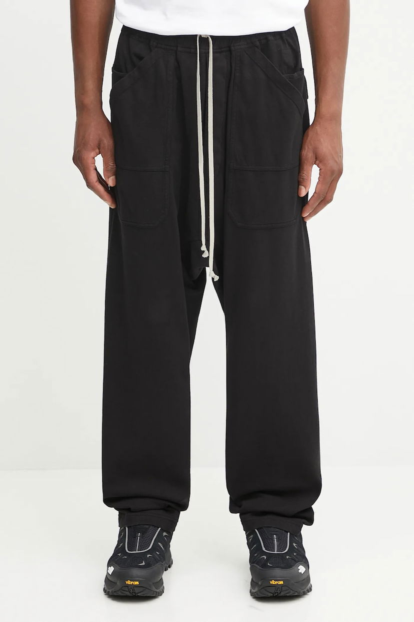 Träningsbyxor Rick Owens Rick Owens DRKSHDW Classic Cargo Drawstring Cotton Sweatpants Svart | DU02E7370.RIG