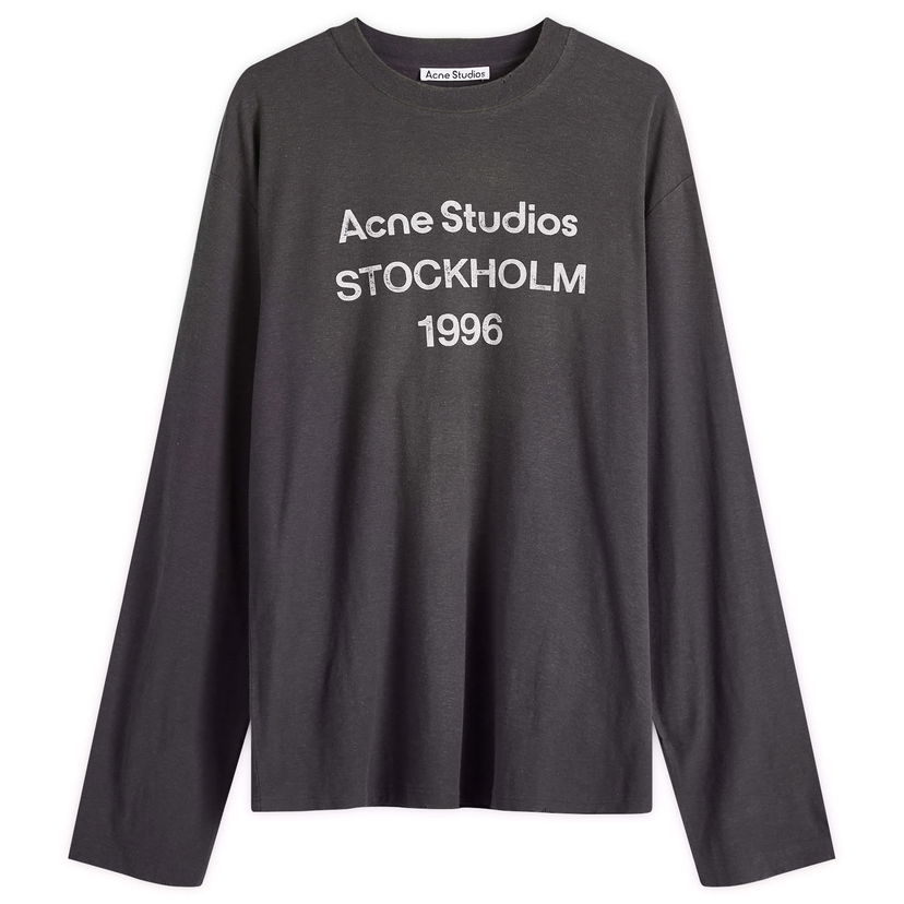 T-shirt Acne Studios Edden 1996 Logo Long Sleeve T-Shirt Svart | CL0197-BM0