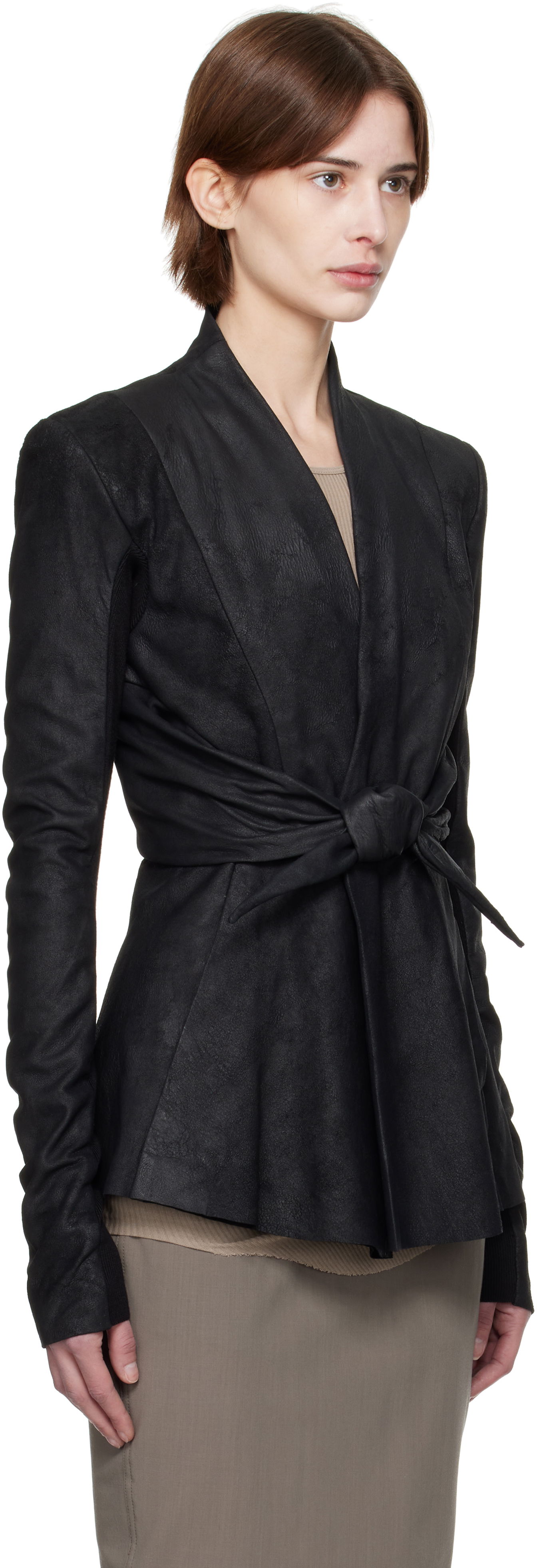 Jacka Rick Owens Rick Owens Hollywood LS Strutter Leather Jacket Svart | RP01E7700 LBA, 1