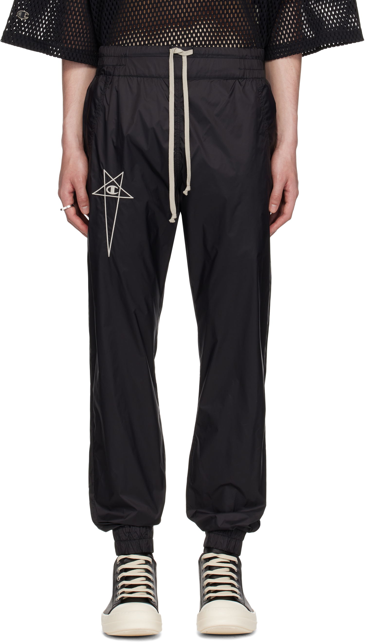 Träningsbyxor Rick Owens Rick Owens Champion Edition Joggers Sweatpants Svart | CM01E1686 CHNY NYLON, 0