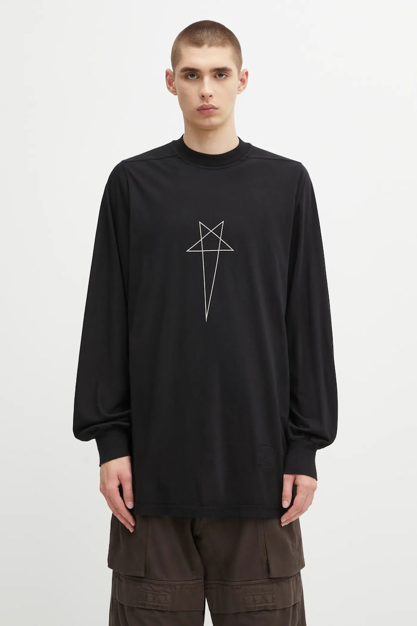 T-shirt Rick Owens Rick Owens DRKSHDW Jumbo Long Sleeve T-Shirt Svart | DU02E7261.RNEP3